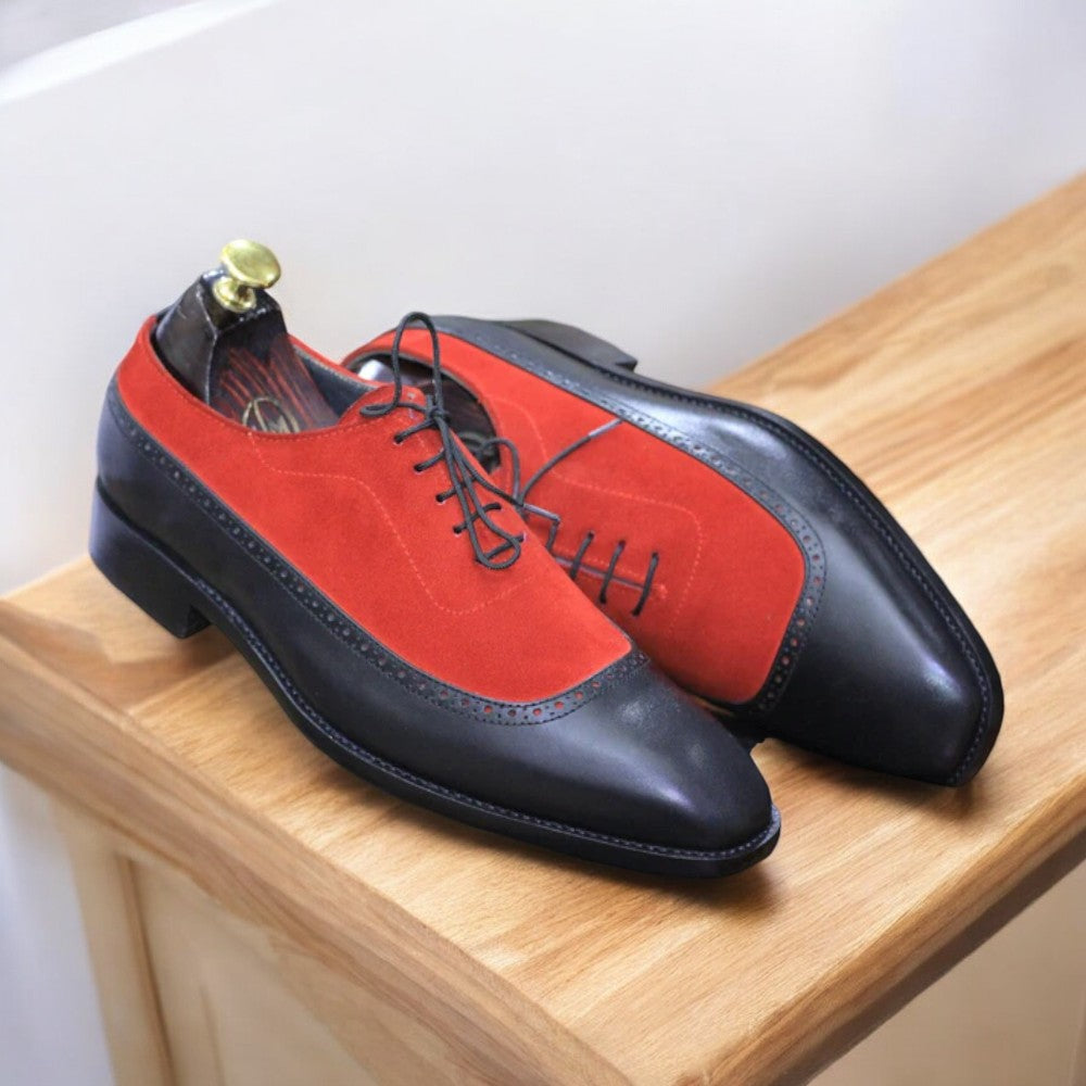 Two Tone Leather Suede Shoes featuring a stylish design and high-quality materials.