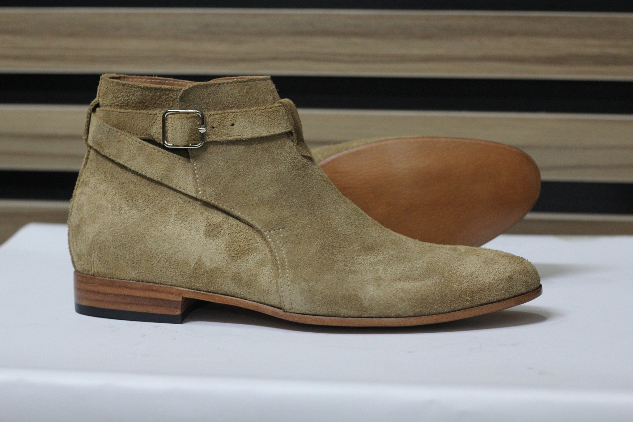 Handmade Jodhpur Suede Buckle Boots, Leather skin Ankle Boots For Men's - Posh Footwear
