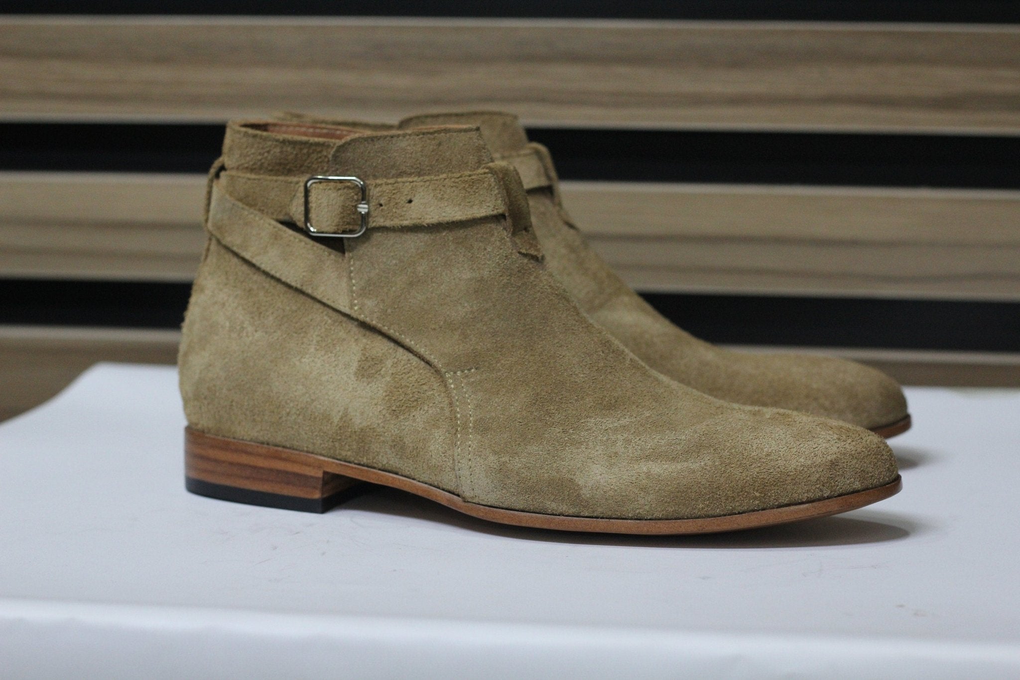 Handmade Jodhpur Suede Buckle Boots, Leather skin Ankle Boots For Men's - Posh Footwear