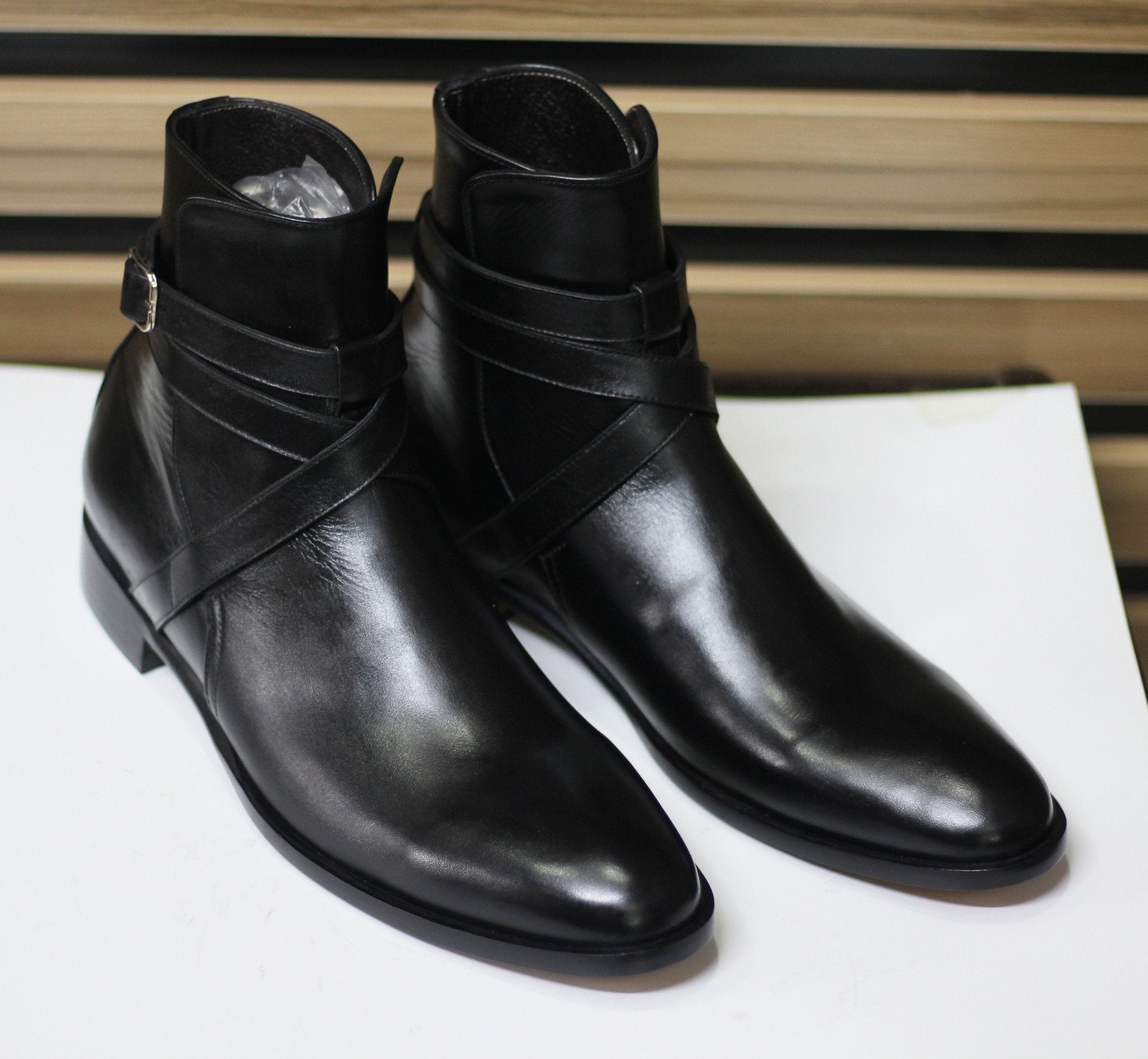 Handmade Jodhpurs Boots, Leather Buckle Boots For Men's - Posh Footwear