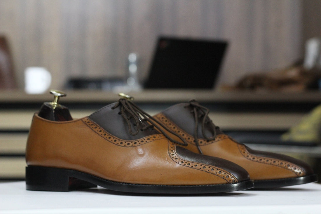 Handmade Oxford Style Shoes, Leather Shoes For Men's