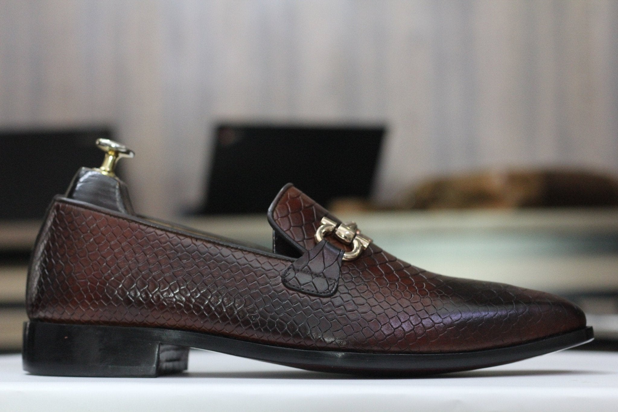 Handmade Python Slip On Loafers, Leather Loafer Shoes For Men's - Posh Footwear