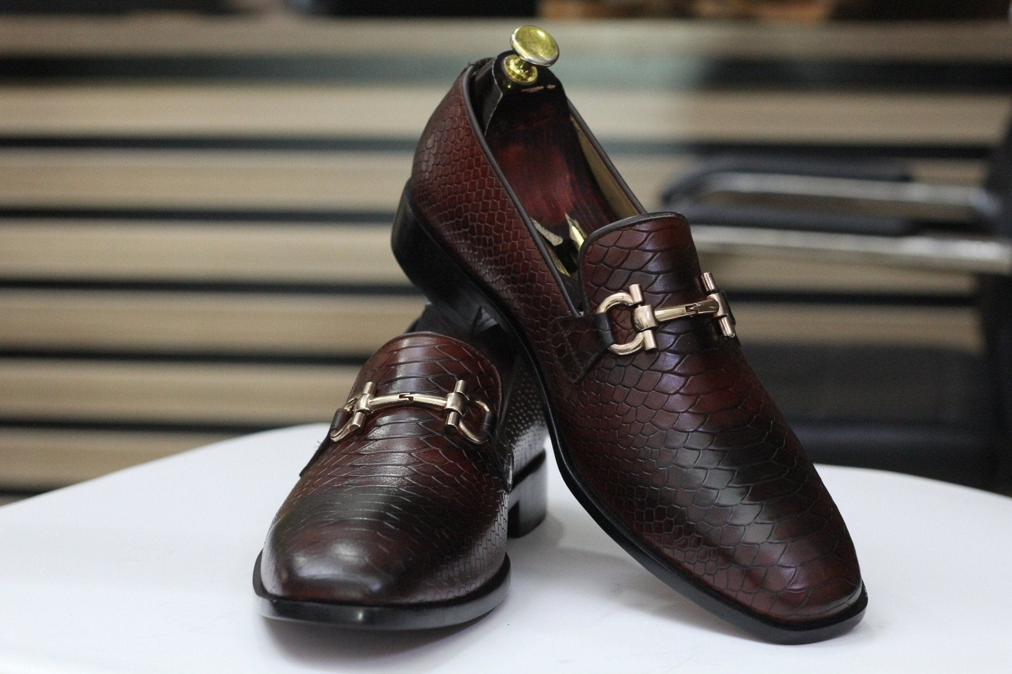 Handmade Python Slip On Loafers, Leather Loafer Shoes For Men's - Posh Footwear