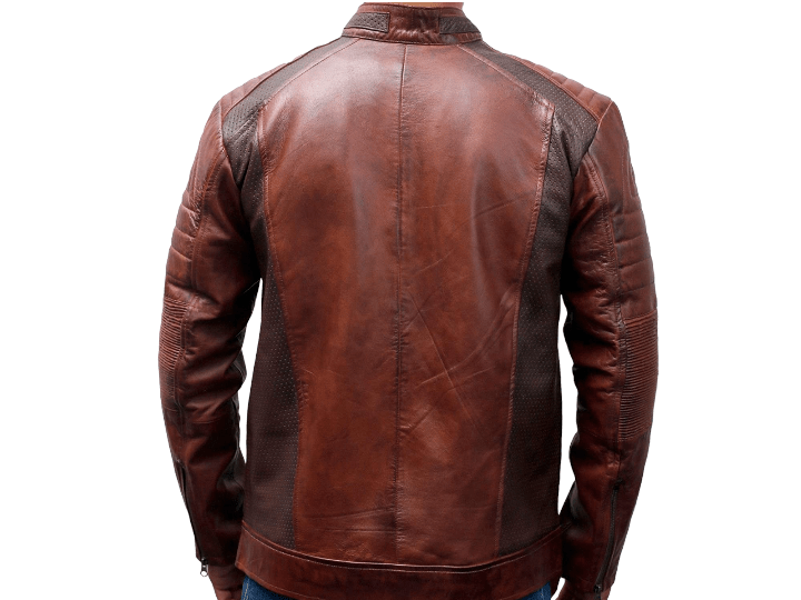 Handmade Vintage Cafe Racer Jacket Brown Riding Motorcycle Biker Leather - Posh FootwearMen jacket