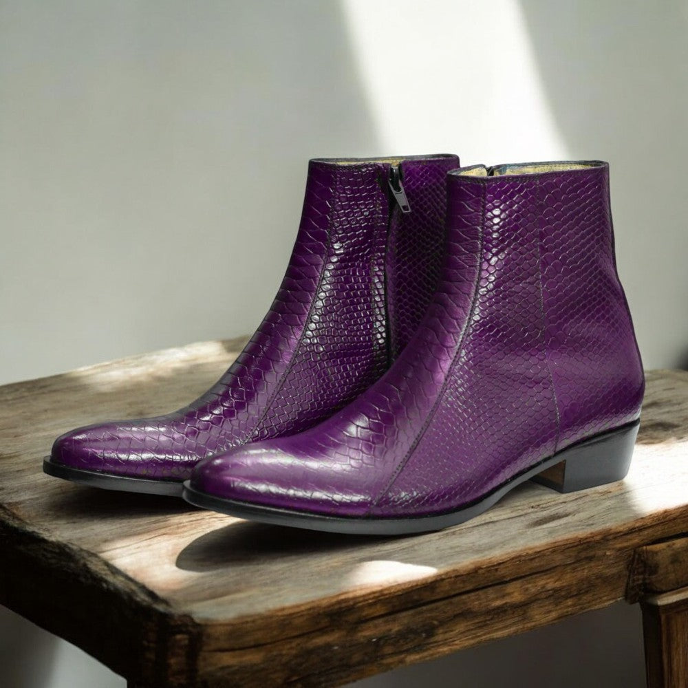 Premium Python Ankle Boots | Exotic & Stylish Footwear | Posh Footwears - Posh Footwear 