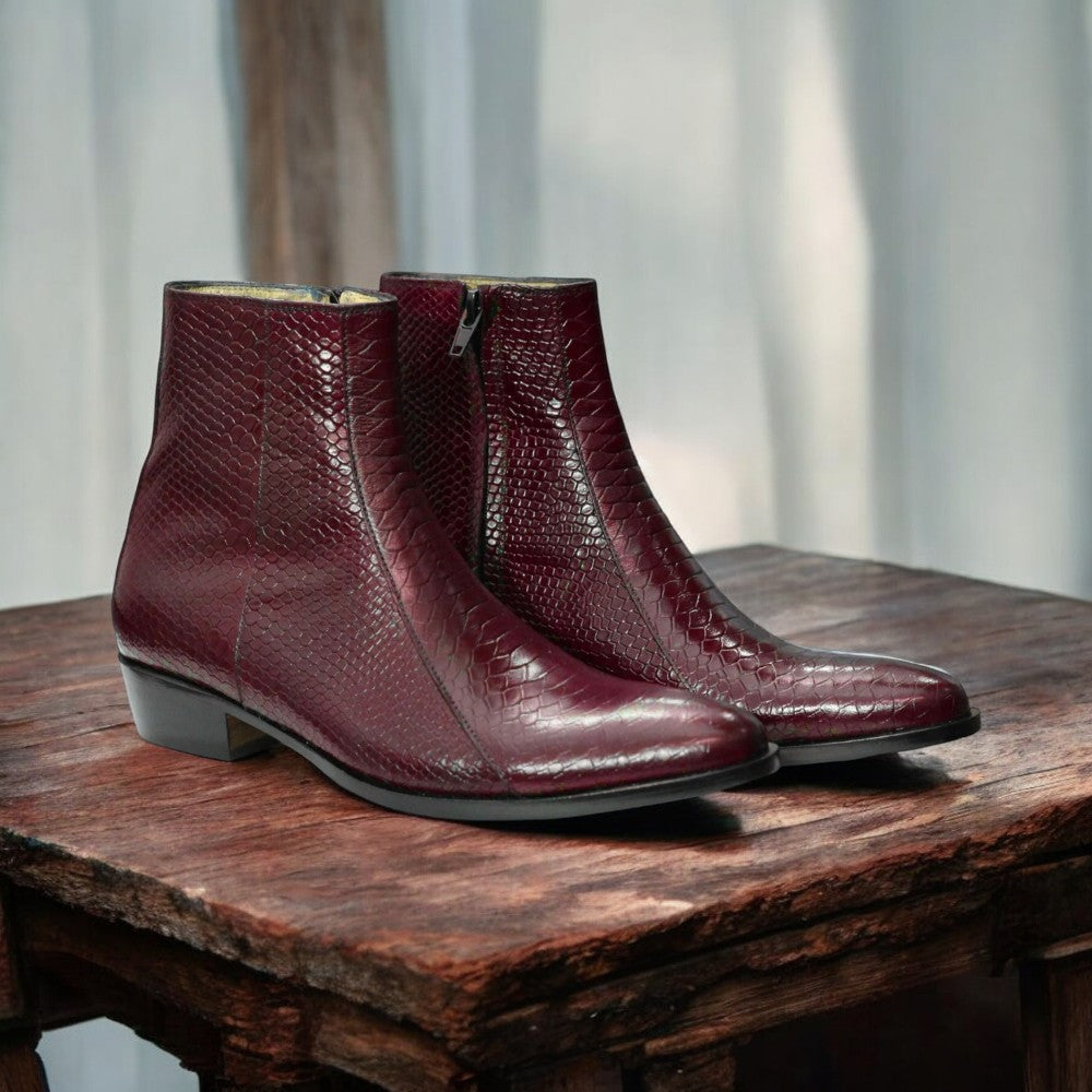 Premium Python Ankle Boots | Exotic & Stylish Footwear | Posh Footwears - Posh Footwear 