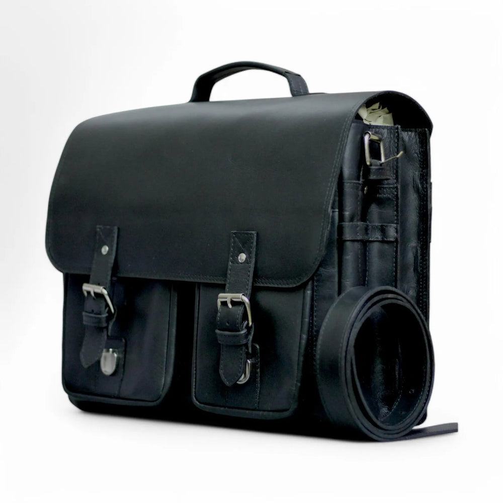 Briefcase shown Browns crossbody with adjustable strap

