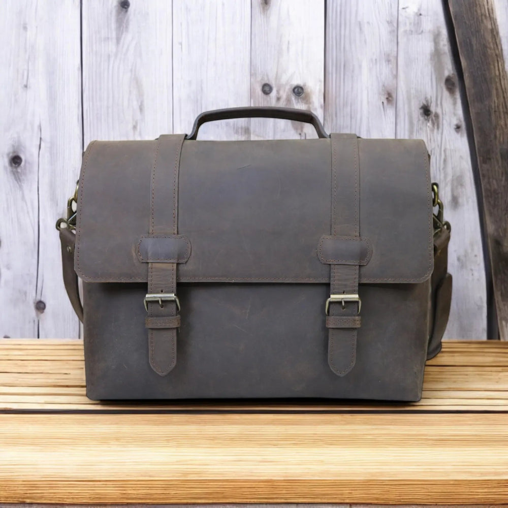 dark browns leather bag