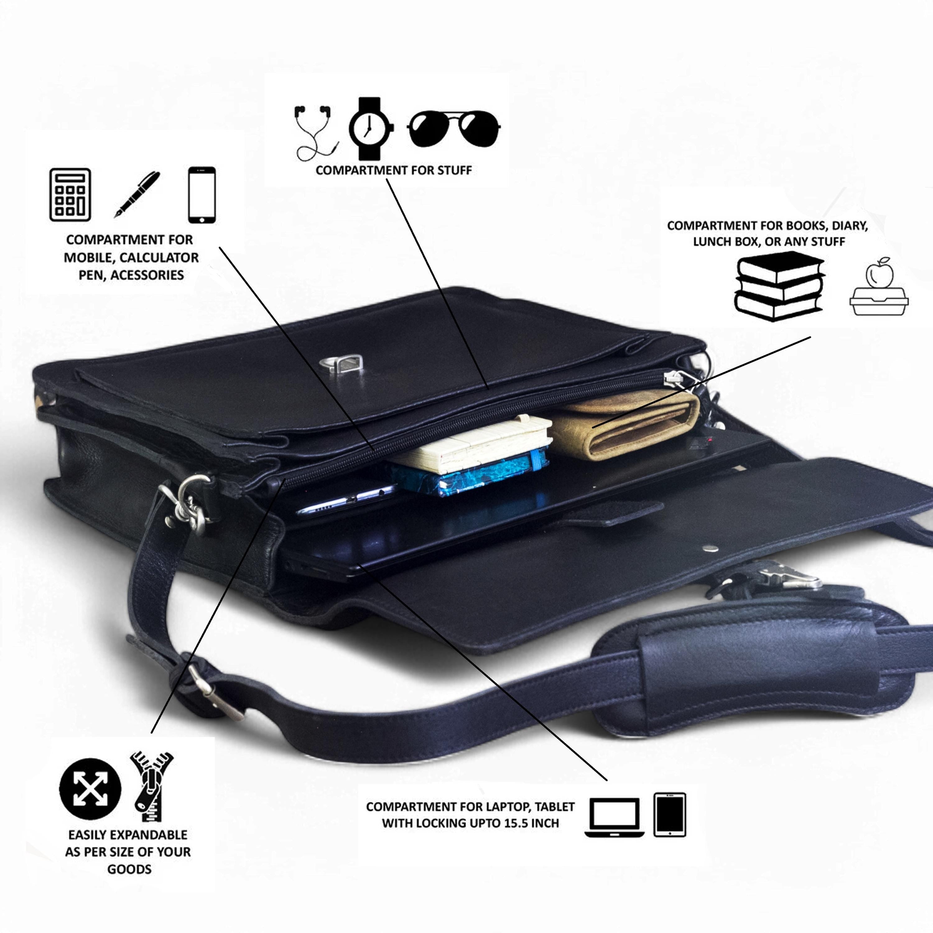 Leather laptop bag, College Bag, Leather Cross-Body Bag Briefcase 