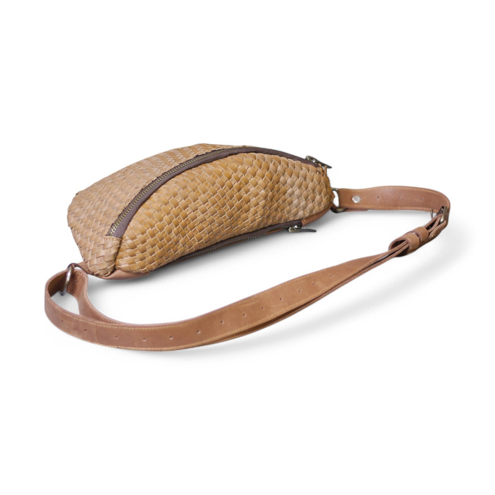 Side Profile View – Side angle highlighting bag’s compact shape and 3.5" depth.

