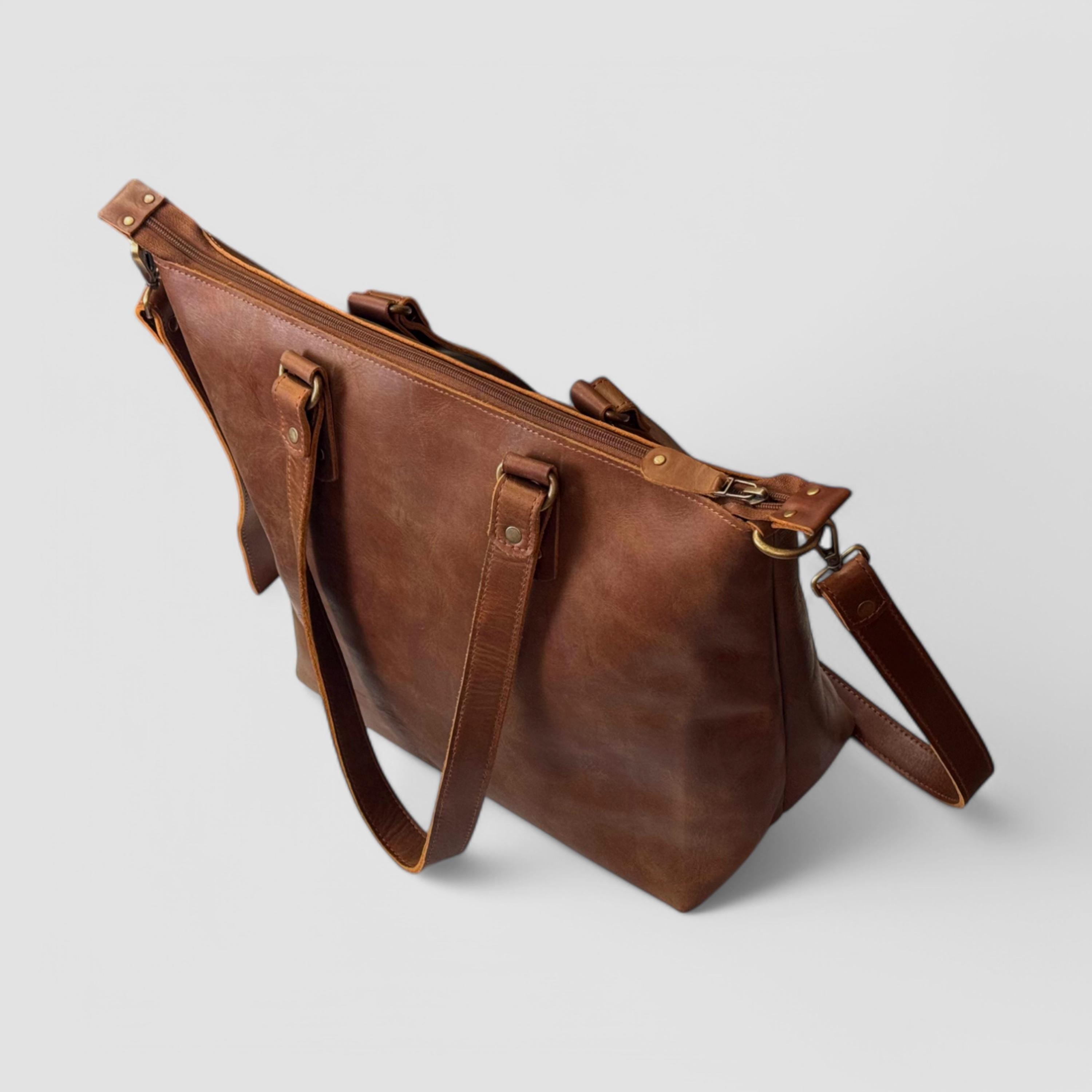 Handmade Vintage Leather Universal Bag, College Bag, University Student Bag