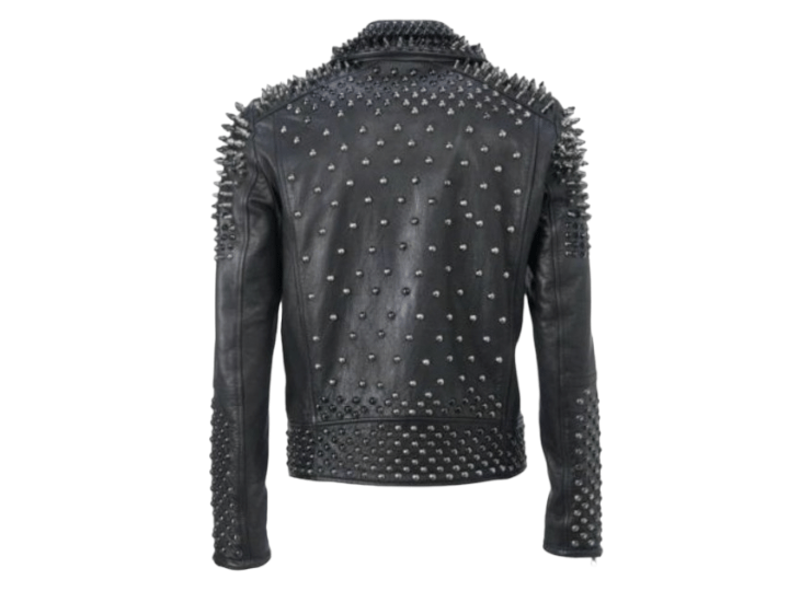 Men Make to Order Rock Punk Studded Leather Jacket - Posh FootwearMen jacket