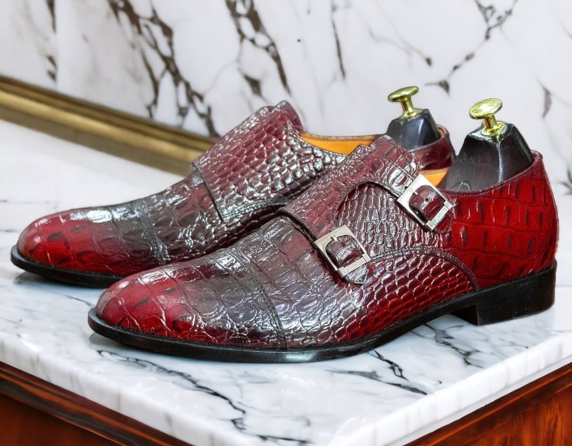New Handmade Alligator Textured Genuine Shoes - Posh Footwear