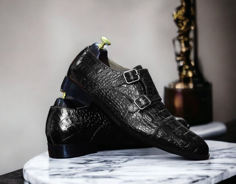 New Handmade Alligator Textured Genuine Shoes - Posh Footwear