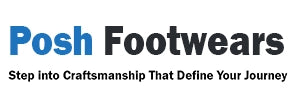 Logo of Posh Footwears with a blue and black color scheme.